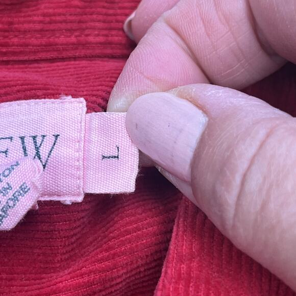Vintage J. Crew Oarsman Corduroy Button Up Shirt Men's Large Red Y2K Preppy - Picture 4 of 13
